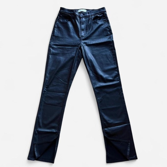 Abercrombie & Fitch Denim - Abercrombie Fitch 90s Slim Straight Ultra‎ High Rise Faux Leather Pants Size 29